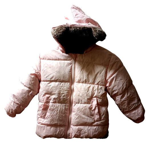 Girls Winter Hooded Winter Coat w/ Cute Bear Ears on Hood Size 3-4T Toddler