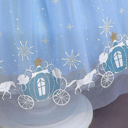 Girls Princess Cinderella Costume Dress Gown Age 5-6 (CN 130)
