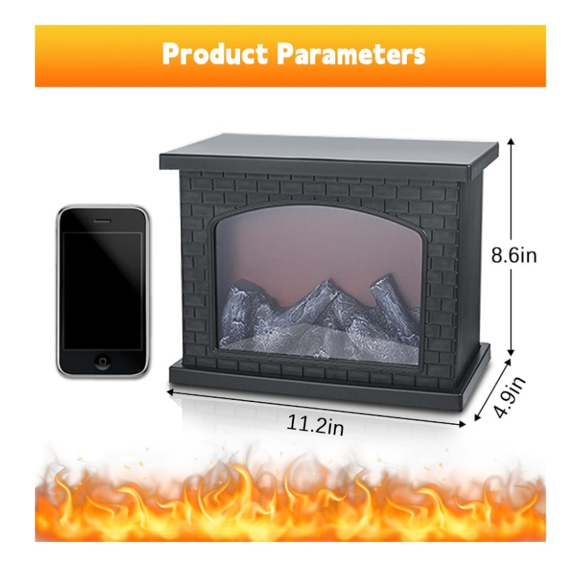 Fire Lamp Battery Operated Portable Fireplace Indoor Outdoor Christmas