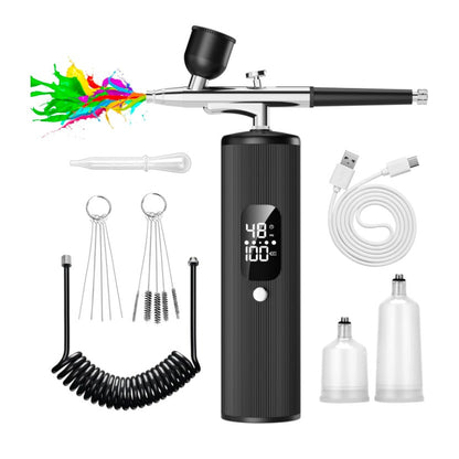Airbrush Kit 48PSI Compressor Non-Clogging 6000mAh rechargeable Makeup, Cake Decorating, Make-Up