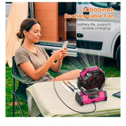 20000mAh Rechargeable Camping Fan with LED Lantern