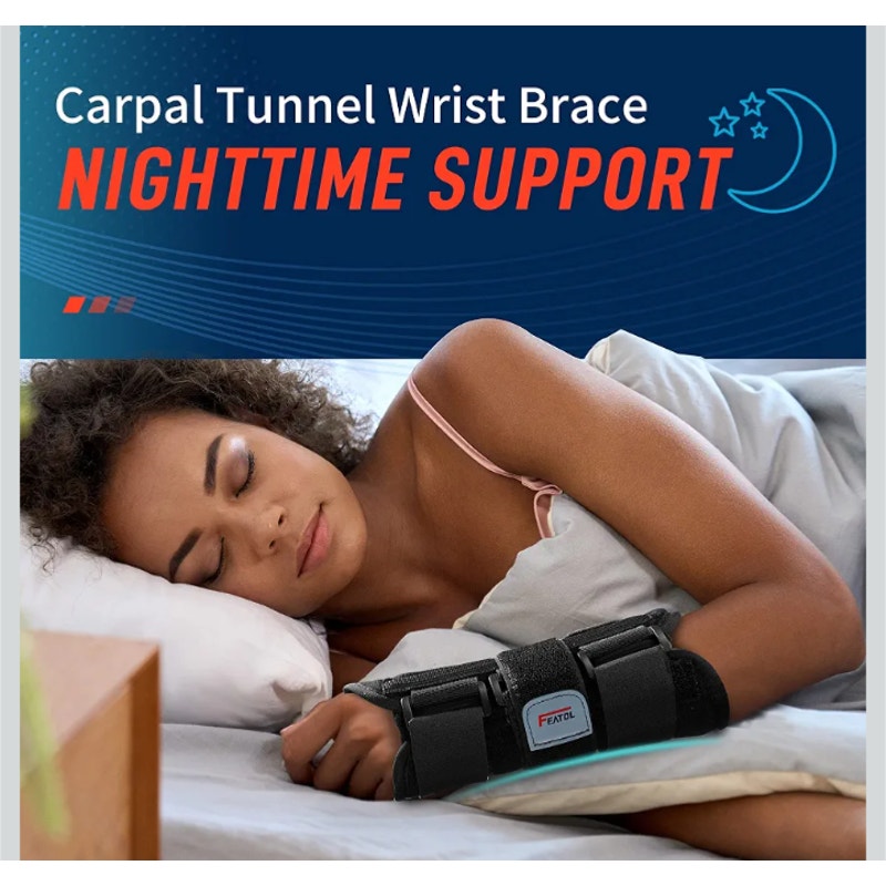 Carpal Tunnel Wrist Brace Night Support, Adjustable Right Hand Brace