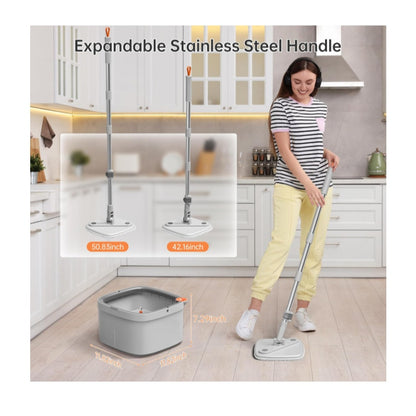 Spin Mop and Bucket Set with Self Separation Dirty and Clean Water System