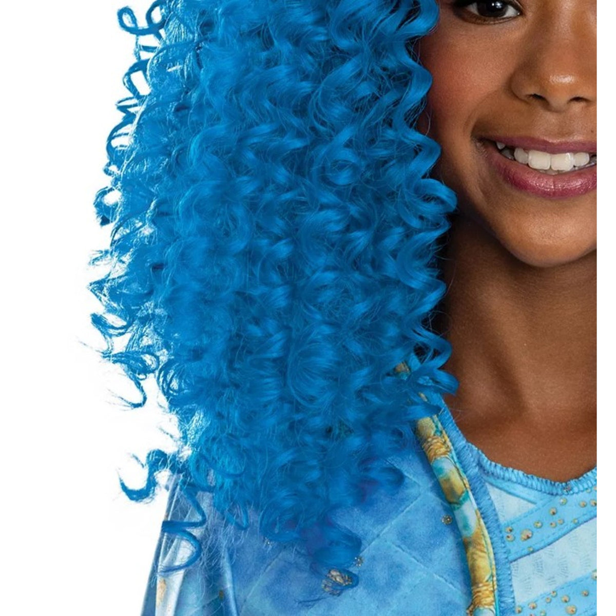Disney Descendants Chloe Charming Kids Halloween Blue Wig Costume Accessory