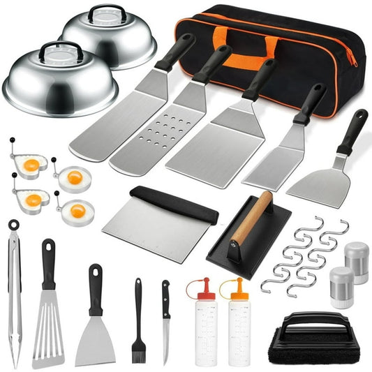 Stainless Steel Flat Top Grill Griddle BBQ Accessories Kit
