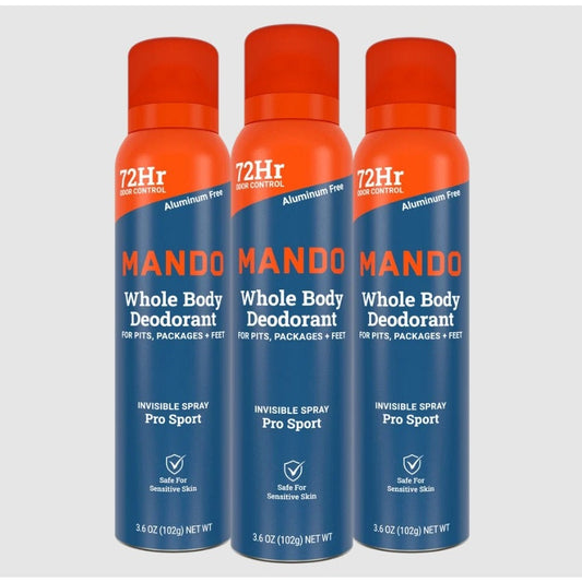 Lume Mando Whole Body Deodorant Pro Sport Invisible Spray Set of 3