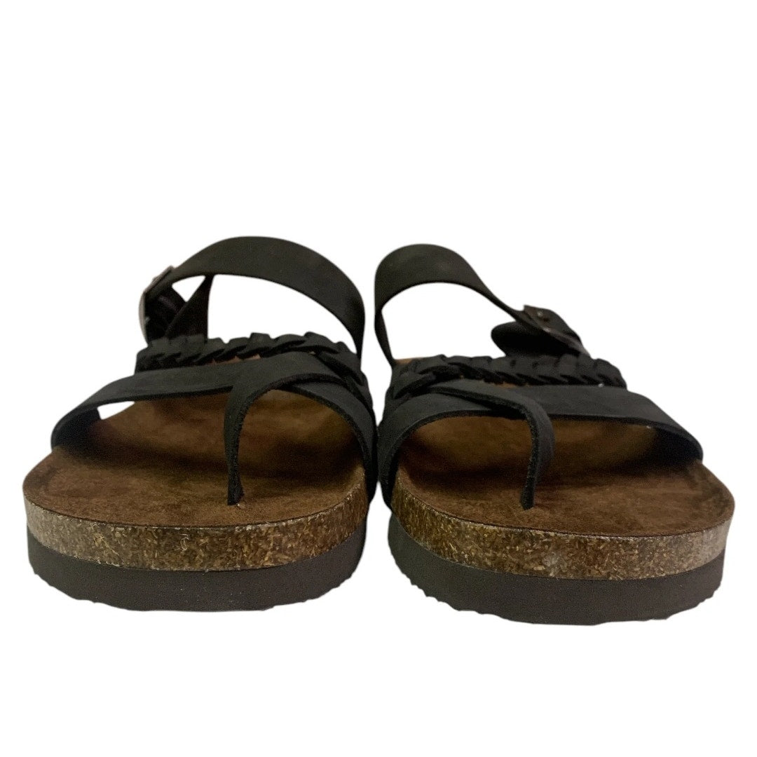 Mountain Sole Women's Black Leather Sandals Size 7
