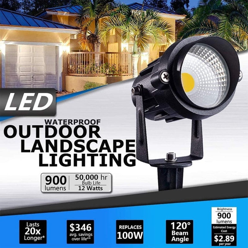 SUNVIE 12W LED Landscape Lights Low Voltage Pathway Lights