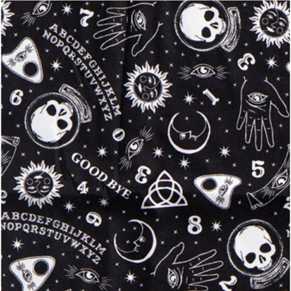 3pc Skull & Bones Halloween Ouija Board TWIN Sheet Set Psychic Palm Celestial