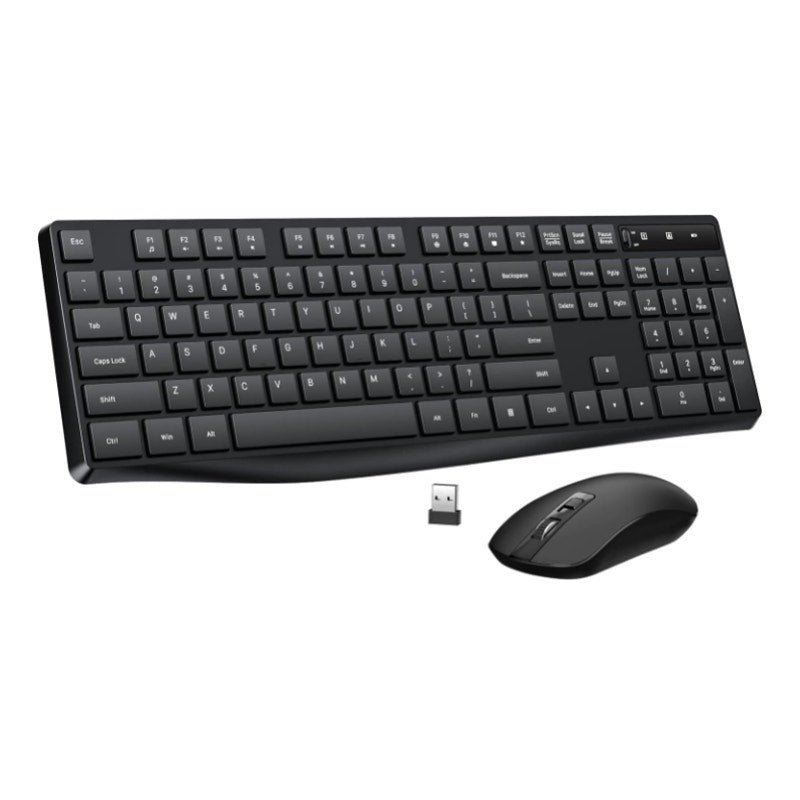 Wireless Keyboard and Mouse Combo, 2.4G Full-Sized Ergonomic Keyboard