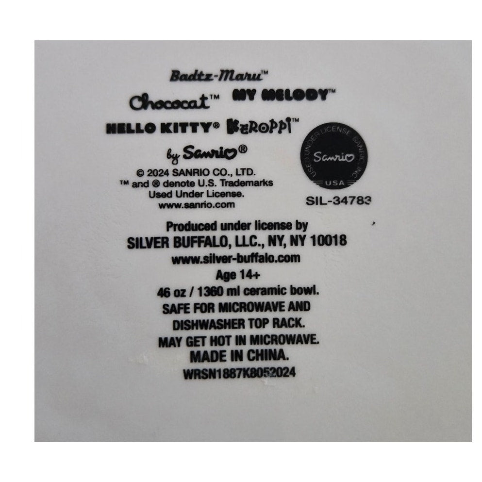 Sanrio Hello Kitty 46oz Halloween Mummy & Bats Ceramic Bowl 9" NEW