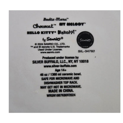 Sanrio Hello Kitty 46oz Halloween Mummy & Bats Ceramic Bowl 9" NEW