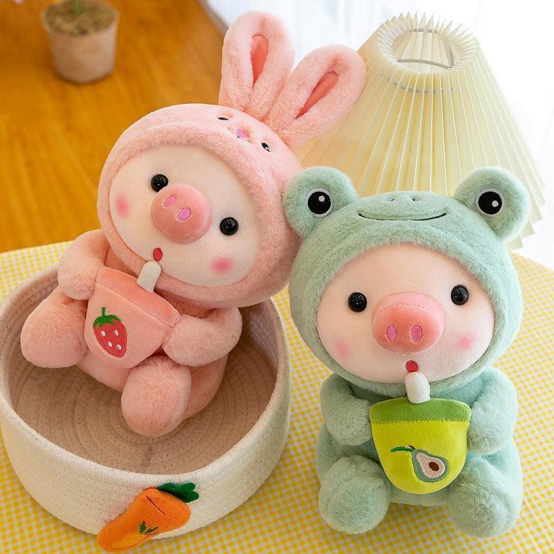 Boba Pig Stuffed Animal Soft Plushie Gift for Girls & Boys