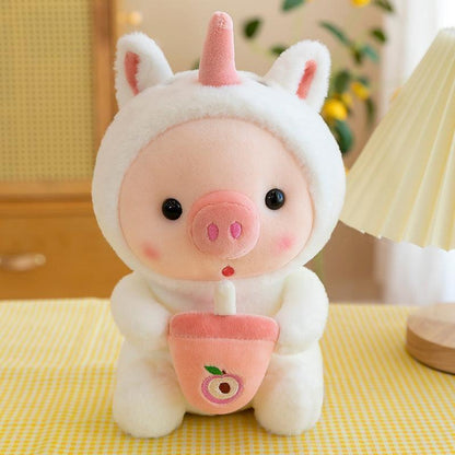 Boba Pig Stuffed Animal Soft Plushie Gift for Girls & Boys