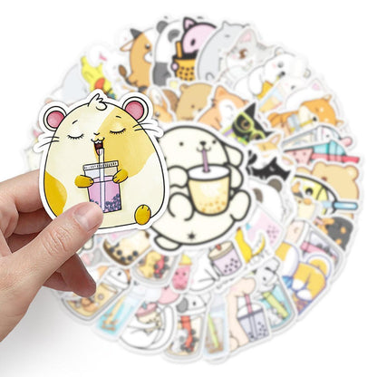 Waterproof Boba Sticker Pack – 50 Unique Bubble Tea Designs