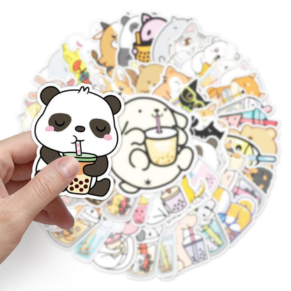 Waterproof Boba Sticker Pack – 50 Unique Bubble Tea Designs