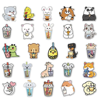 Waterproof Boba Sticker Pack – 50 Unique Bubble Tea Designs