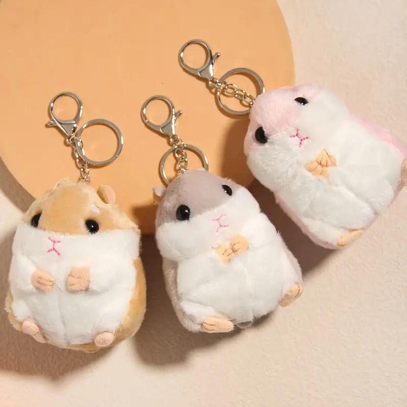 Cute Hamster Backpack Charm Keyring for Animal Lovers