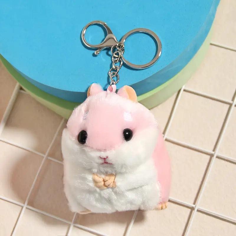 Cute Hamster Backpack Charm Keyring for Animal Lovers