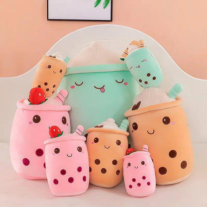 Boba Tea Plush Pillow Cute Bubble Tea Stuffed Animal Toy