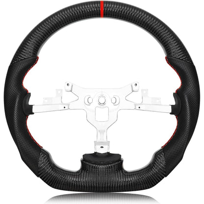 Carbon Fiber Steering Wheel For Corvette C6 2006-2011 ZR1 Z06 D-shaped Nappa Perforated Leather