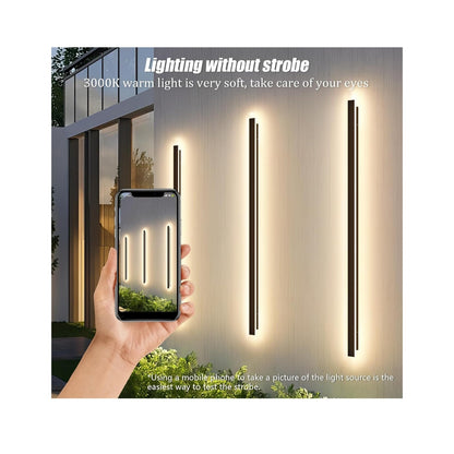 Outdoor LED Wall Light 45W Black Warm White Porch Light Acrylic Waterproof IP65 Exterior