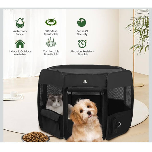 PET Dog Playpen Portable Pet Play Pen Foldable Kennel Crate Portable Travel