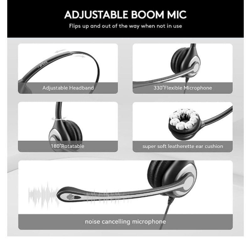 Comfort Fit USB Headset with Microphone for PC