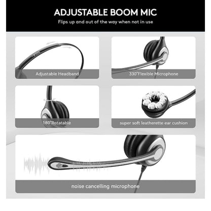 Comfort Fit USB Headset with Microphone for PC
