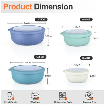 8-Piece Mixing Bowls with Airtight Lids