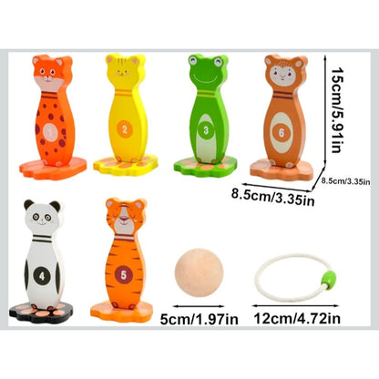 Wooden Ring Toss Game for Kids Animal Design Ages 1 +