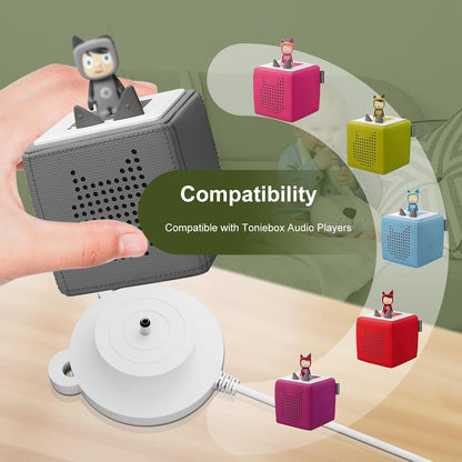 Replacment for Tonies Charger Compatible w/ Toniebox 1 Starter Set Tonie Box Charging Base Station Power Cord Plug In