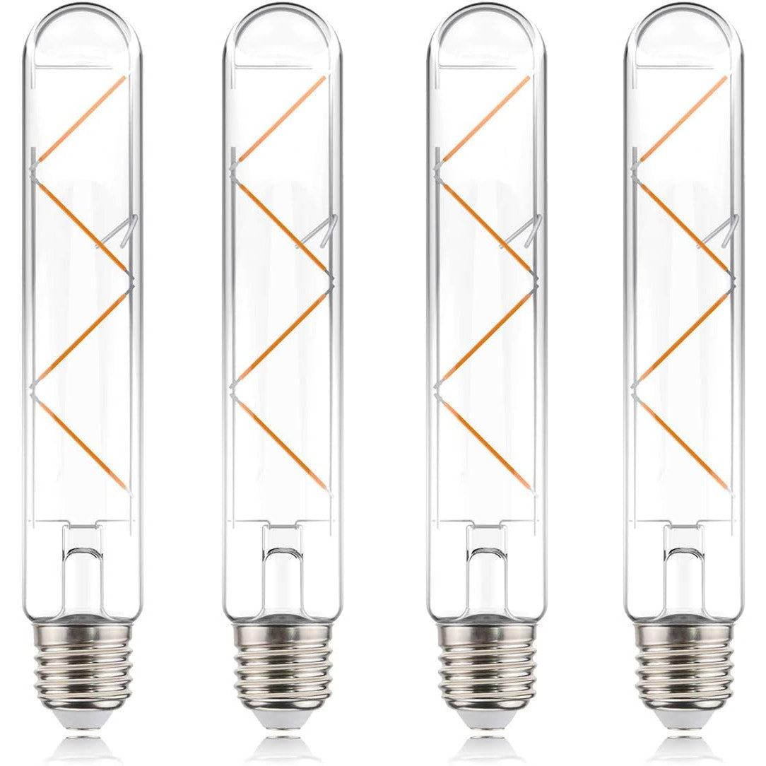 T10 Dimmable Vintage LED Edison Tubular Set of 4
