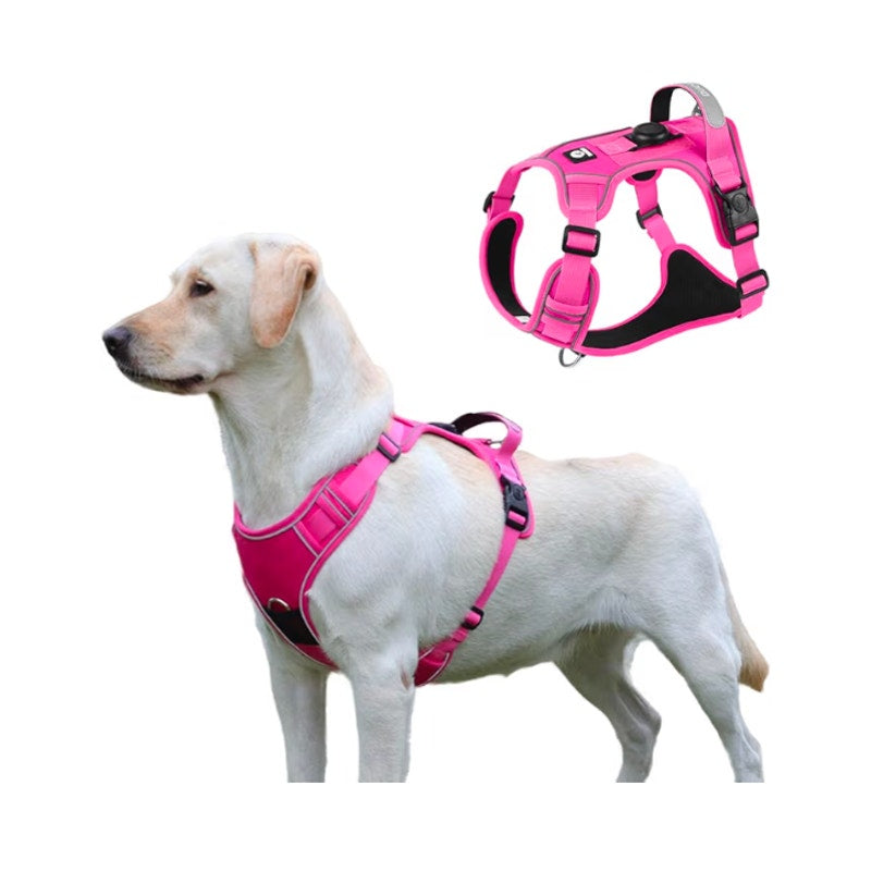 Pink Dog Harness with Airtag Holder Size L