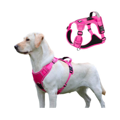 Pink Dog Harness with Airtag Holder Size L