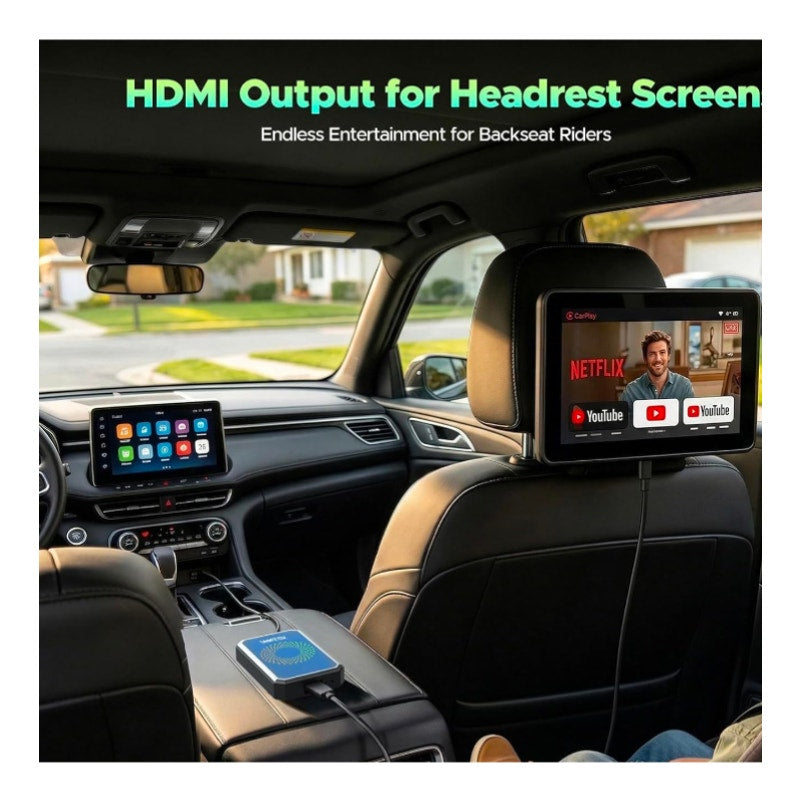 Car Vehicle Video Box for Streaming Netflix/YouTube/TikTok Wireless Carplay Adapter