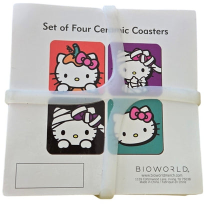 Sanrio Hello Kitty Ceramic Halloween Coasters Set of 4 Mummy Pumpkin