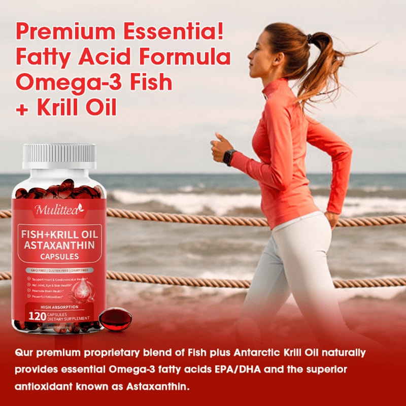 Astaxanthin Fish Oil w/ Krill Oil 120 Softgels EPA DHA