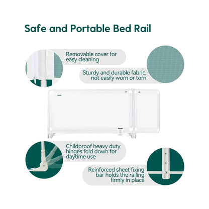 Toddler Bed Rail Guardian 39"-51" Side Guard for Twin/Queen/Full Size Bed 22.5" Tall