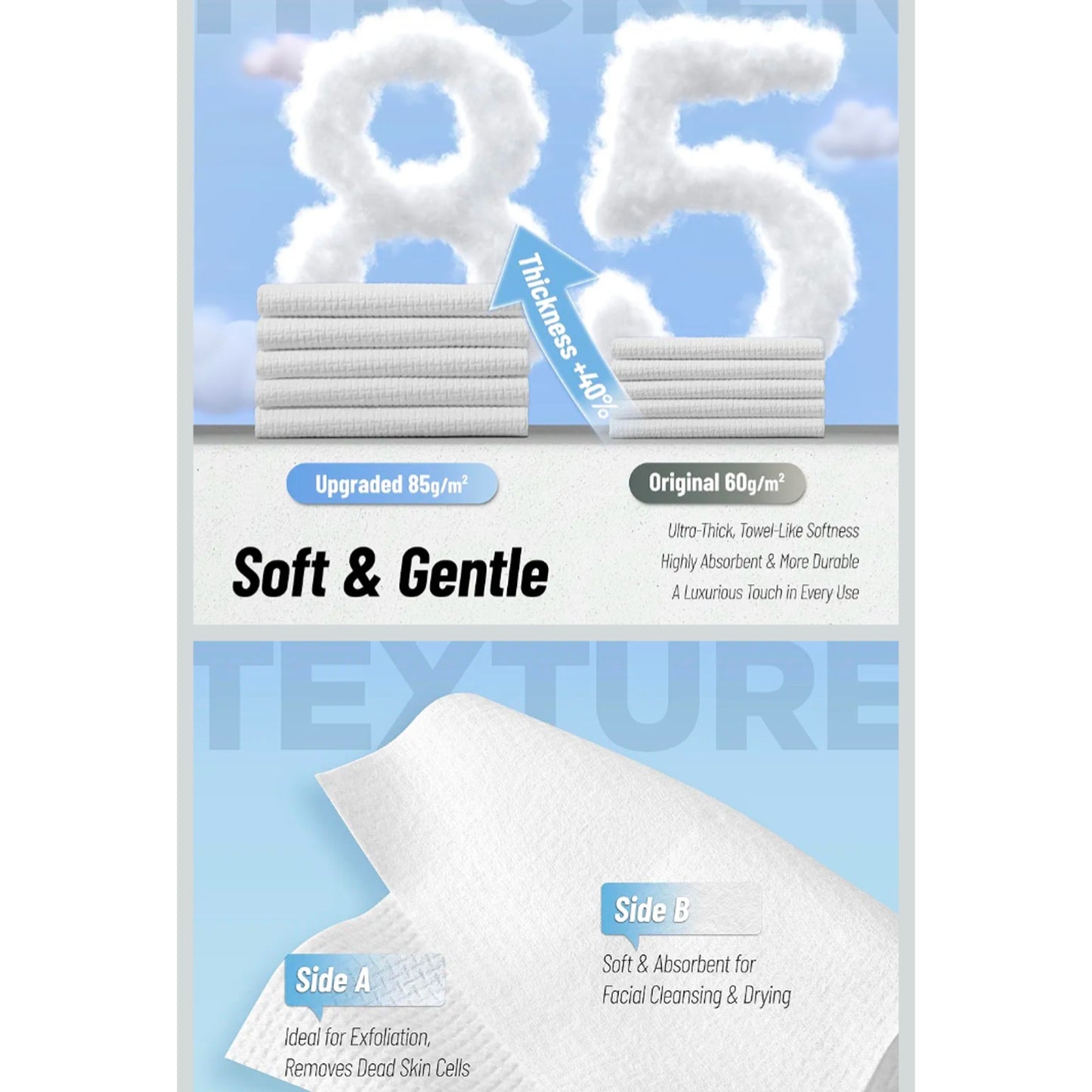 Set of 3 boxes - XL Disposable Face Towels 50 Count Each