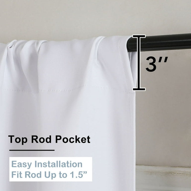 Pure White Curtains 80x54 In 2 Panels Set Light Blocking