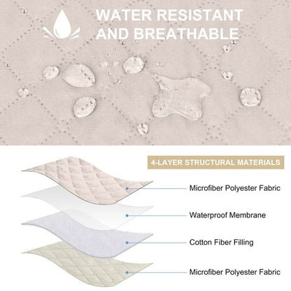 100% Waterproof Beige Sofa Chair Cover One Seater Anti Slip New