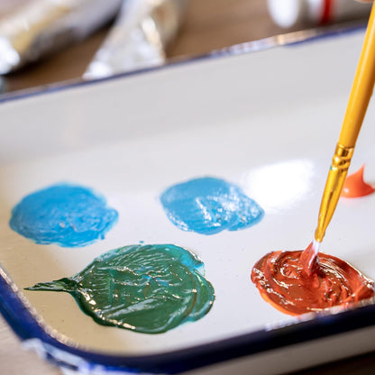 New Art Alternatives Enamel Butcher Palette Tray 7x10.5 inches, White