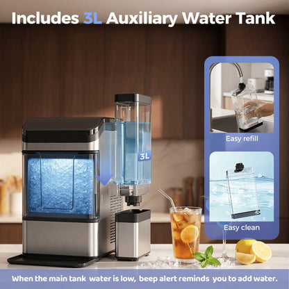 Ice Maker Countertop, Nugget Ice in 6 Mins, 44LBS/Day Chewable Ice Machine