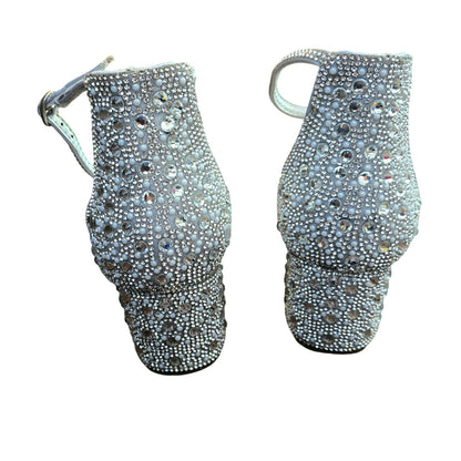 Dream Pairs Rhinestone 2-Inch Low Chunky Heel Sandals Size 8.5 M