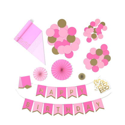 Hallmark Crayola Color Pop Party Decorations Set Pink and Gold