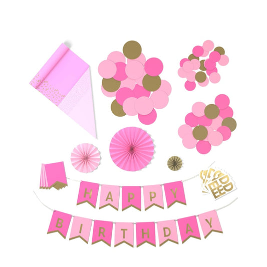 Hallmark Crayola Color Pop Party Decorations Set Pink and Gold