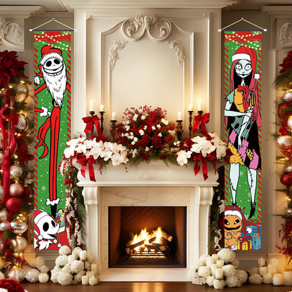 Nightmare Before Christmas Jack & Sally Porch Door Wall Panel Banners Decor