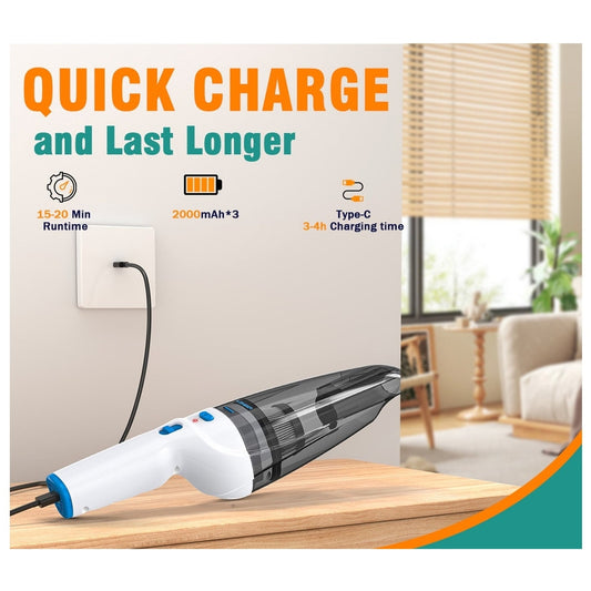 Handheld Cordless Vacuum w/ Washable Hepa Filter