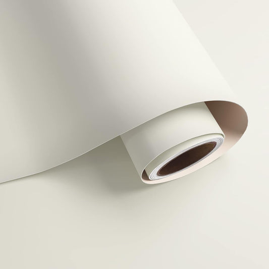 Matte Off White Peel & Stick Vinyl for Cabinets Walls Waterproof Self Adhesive Removable